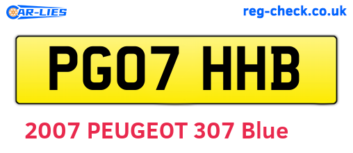 PG07HHB are the vehicle registration plates.