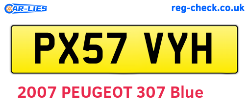 PX57VYH are the vehicle registration plates.
