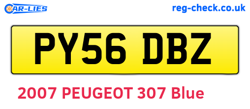 PY56DBZ are the vehicle registration plates.