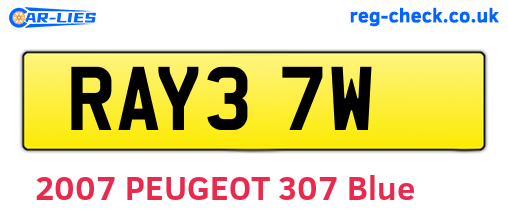RAY37W are the vehicle registration plates.