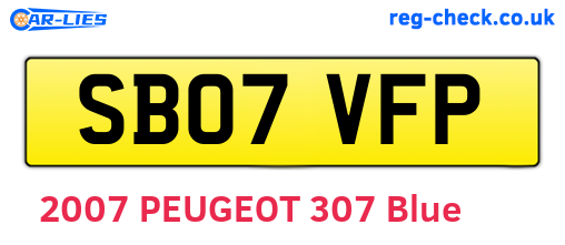 SB07VFP are the vehicle registration plates.