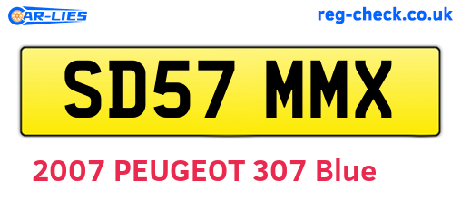 SD57MMX are the vehicle registration plates.