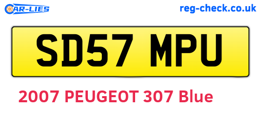 SD57MPU are the vehicle registration plates.
