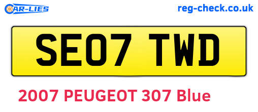SE07TWD are the vehicle registration plates.