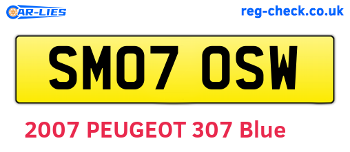SM07OSW are the vehicle registration plates.