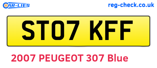 ST07KFF are the vehicle registration plates.