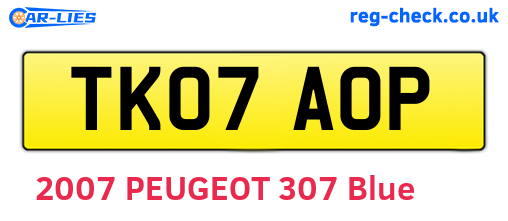 TK07AOP are the vehicle registration plates.