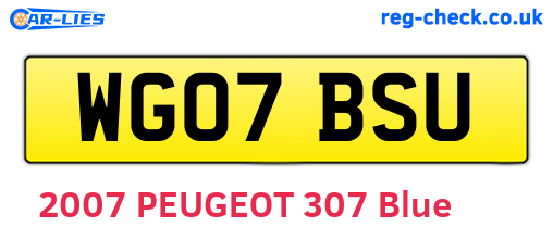 WG07BSU are the vehicle registration plates.