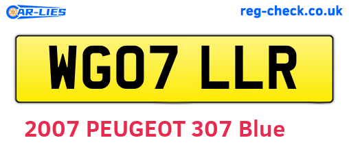 WG07LLR are the vehicle registration plates.