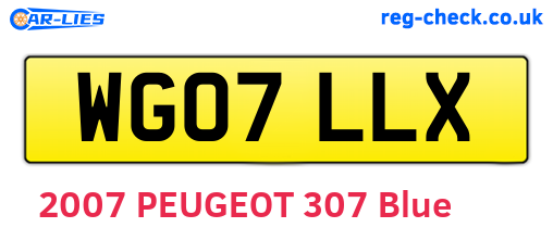 WG07LLX are the vehicle registration plates.