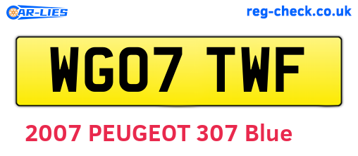 WG07TWF are the vehicle registration plates.