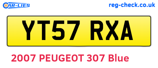 YT57RXA are the vehicle registration plates.