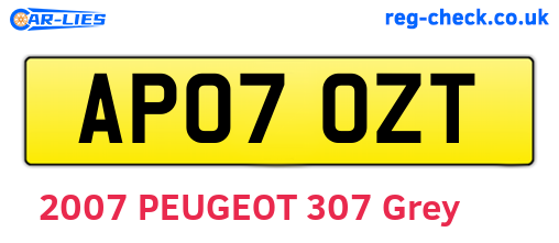 AP07OZT are the vehicle registration plates.