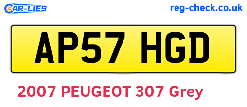 AP57HGD are the vehicle registration plates.