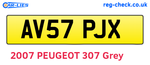AV57PJX are the vehicle registration plates.