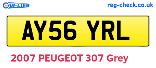 AY56YRL are the vehicle registration plates.