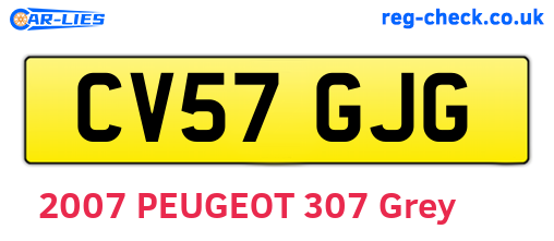CV57GJG are the vehicle registration plates.