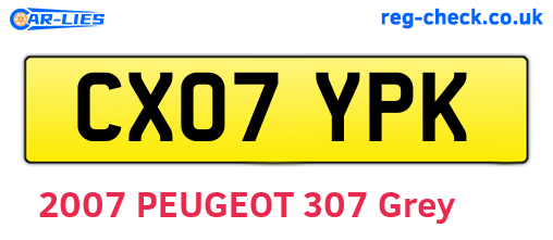 CX07YPK are the vehicle registration plates.