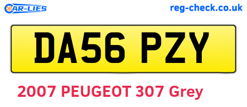 DA56PZY are the vehicle registration plates.