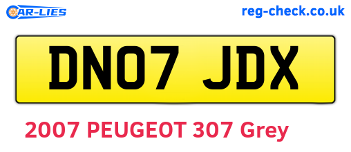 DN07JDX are the vehicle registration plates.