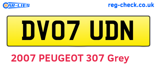 DV07UDN are the vehicle registration plates.
