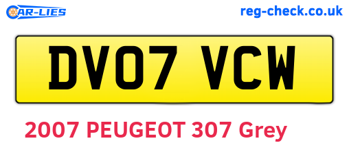 DV07VCW are the vehicle registration plates.