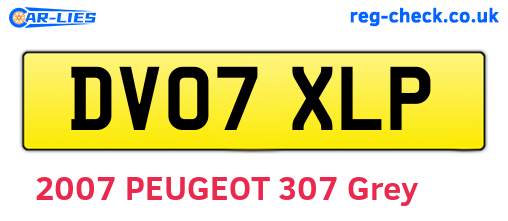 DV07XLP are the vehicle registration plates.