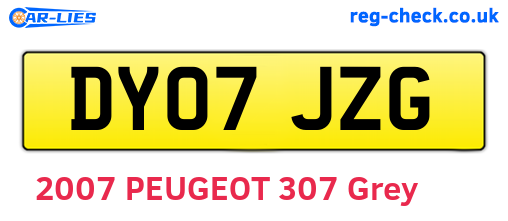 DY07JZG are the vehicle registration plates.