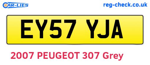 EY57YJA are the vehicle registration plates.