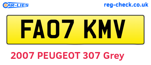 FA07KMV are the vehicle registration plates.