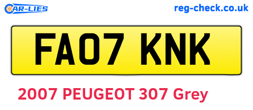 FA07KNK are the vehicle registration plates.