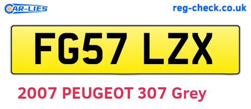 FG57LZX are the vehicle registration plates.