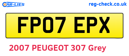 FP07EPX are the vehicle registration plates.