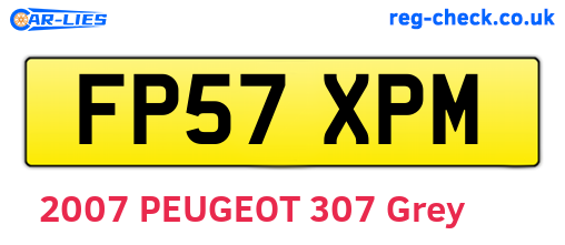 FP57XPM are the vehicle registration plates.