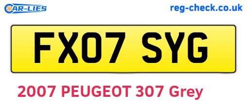 FX07SYG are the vehicle registration plates.