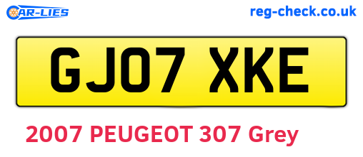 GJ07XKE are the vehicle registration plates.
