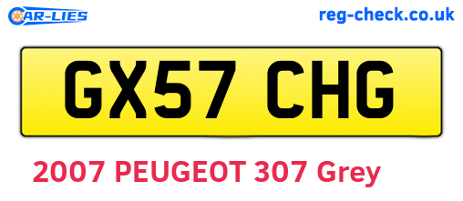 GX57CHG are the vehicle registration plates.