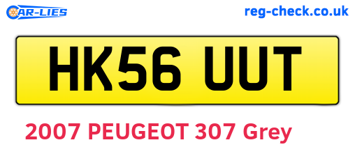 HK56UUT are the vehicle registration plates.