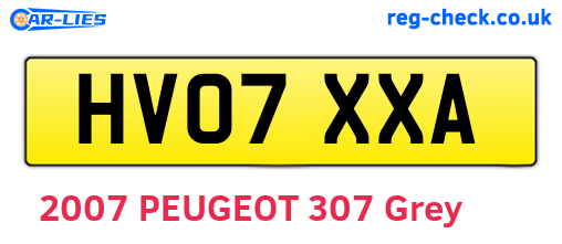 HV07XXA are the vehicle registration plates.