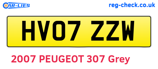 HV07ZZW are the vehicle registration plates.