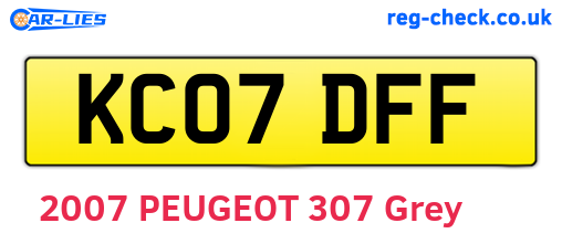 KC07DFF are the vehicle registration plates.