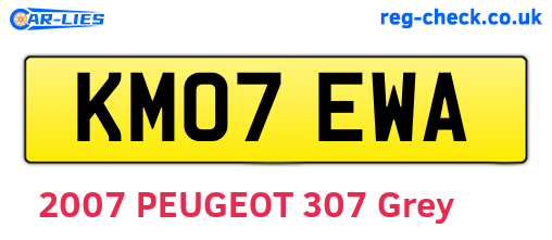 KM07EWA are the vehicle registration plates.