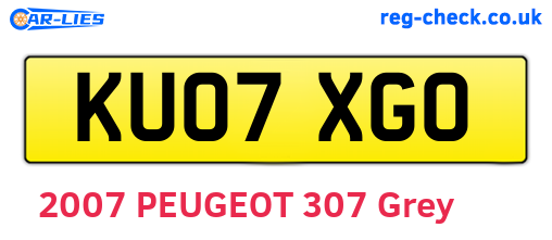 KU07XGO are the vehicle registration plates.