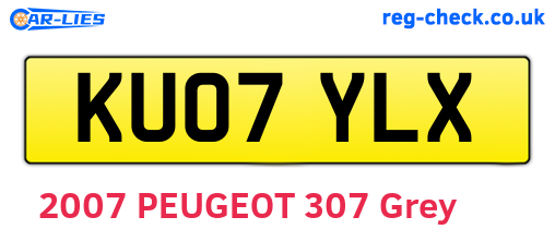 KU07YLX are the vehicle registration plates.