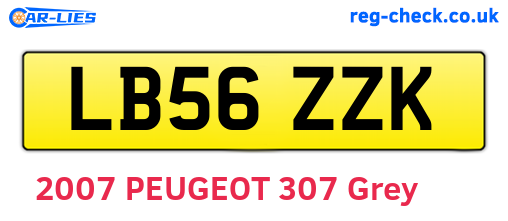 LB56ZZK are the vehicle registration plates.