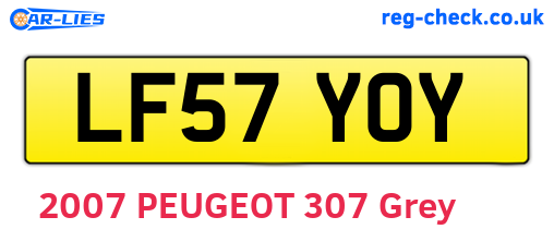 LF57YOY are the vehicle registration plates.