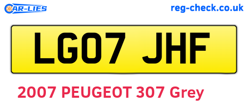 LG07JHF are the vehicle registration plates.