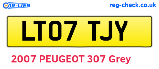 LT07TJY are the vehicle registration plates.