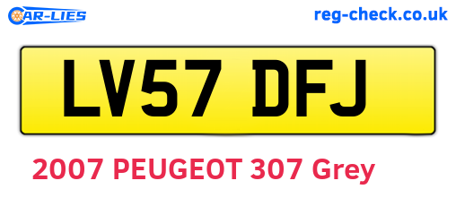 LV57DFJ are the vehicle registration plates.