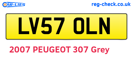 LV57OLN are the vehicle registration plates.